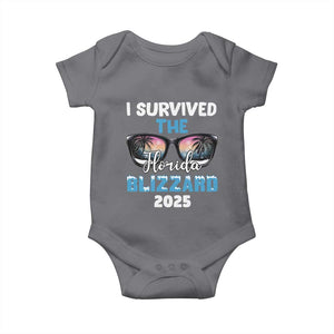 Funny I Survived The Florida Blizzarad Baby Onesie Snow Sunglasses TS11 Charcoal Print Your Wear