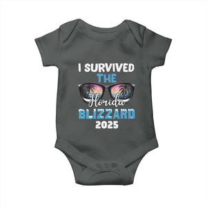 Funny I Survived The Florida Blizzarad Baby Onesie Snow Sunglasses TS11 Dark Heather Print Your Wear