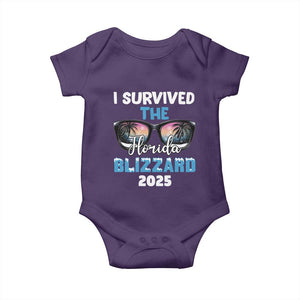 Funny I Survived The Florida Blizzarad Baby Onesie Snow Sunglasses TS11 Purple Print Your Wear