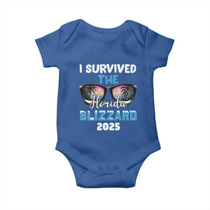 Funny I Survived The Florida Blizzarad Baby Onesie Snow Sunglasses TS11 Royal Blue Print Your Wear