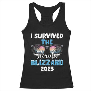 Funny I Survived The Florida Blizzarad Racerback Tank Top Snow Sunglasses TS11 Black Print Your Wear