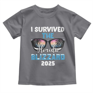 Funny I Survived The Florida Blizzarad Toddler T Shirt Snow Sunglasses TS11 Charcoal Print Your Wear