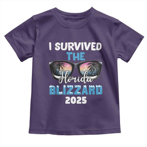 Funny I Survived The Florida Blizzarad Toddler T Shirt Snow Sunglasses TS11 Purple Print Your Wear