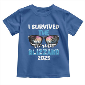 Funny I Survived The Florida Blizzarad Toddler T Shirt Snow Sunglasses TS11 Royal Blue Print Your Wear