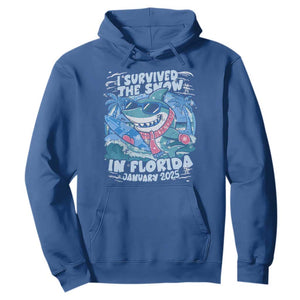 Funny I Survived The Snow In Florida 2025 Hoodie Shark TS11 Royal Blue Print Your Wear