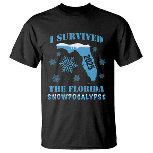 Funny I Survived The Florida Snowpocalypse 2025 T Shirt Snowflakes TS11 Black Print Your Wear