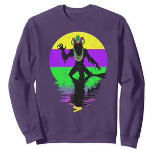 Funny Mardi Gras Rougarou Sweatshirt Beads Carnival Cryptids Of Louisiana TS11 Purple Print Your Wear