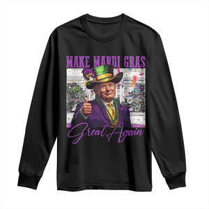 Funny Trump Mardi Gras Long Sleeve Shirt Make Mardi Gras Great Again White House Parade TS11 Black Print Your Wear