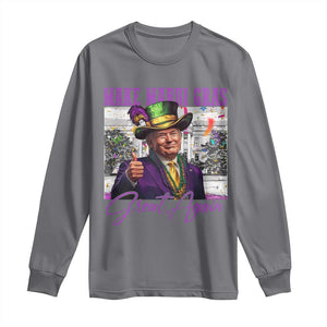 Funny Trump Mardi Gras Long Sleeve Shirt Make Mardi Gras Great Again White House Parade TS11 Charcoal Print Your Wear