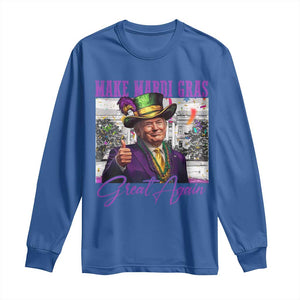 Funny Trump Mardi Gras Long Sleeve Shirt Make Mardi Gras Great Again White House Parade TS11 Royal Blue Print Your Wear