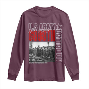 6888th Battalion Long Sleeve Shirt The First And Only All Black Female Battalion Black History Month TS11 Maroon Print Your Wear