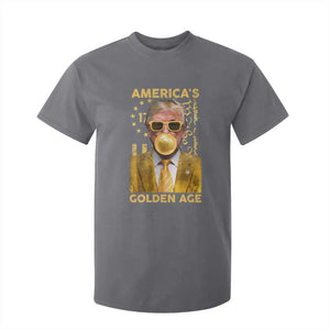 Funny Trump 2025 American's Golden Age T Shirt For Kid Trump Bubble Gum Gold American Flag TS11 Charcoal Print Your Wear