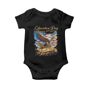 Trump Liberation Day 2025 Baby Onesie Gold Eagle Vintage American Flag TS11 Black Print Your Wear