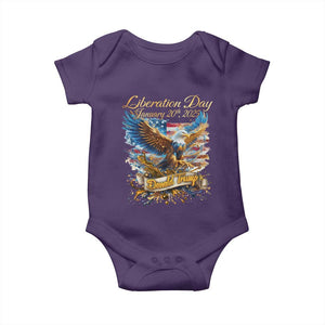 Trump Liberation Day 2025 Baby Onesie Gold Eagle Vintage American Flag TS11 Purple Print Your Wear