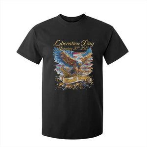 Trump Liberation Day 2025 T Shirt For Kid Gold Eagle Vintage American Flag TS11 Black Print Your Wear