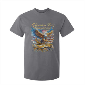 Trump Liberation Day 2025 T Shirt For Kid Gold Eagle Vintage American Flag TS11 Charcoal Print Your Wear