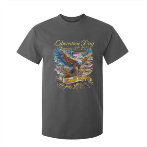 Trump Liberation Day 2025 T Shirt For Kid Gold Eagle Vintage American Flag TS11 Dark Heather Print Your Wear