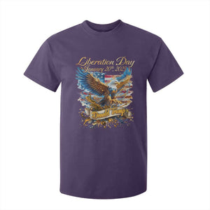 Trump Liberation Day 2025 T Shirt For Kid Gold Eagle Vintage American Flag TS11 Purple Print Your Wear