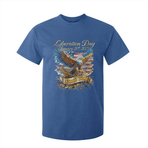 Trump Liberation Day 2025 T Shirt For Kid Gold Eagle Vintage American Flag TS11 Royal Blue Print Your Wear