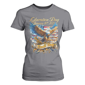 Trump Liberation Day 2025 T Shirt For Women Gold Eagle Vintage American Flag TS11 Charcoal Print Your Wear