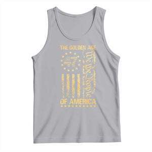 Trump 2025 The Golden Age Of America Tank Top 47TH President Golden American Flag TS11 Athletic Heather Print Your Wear