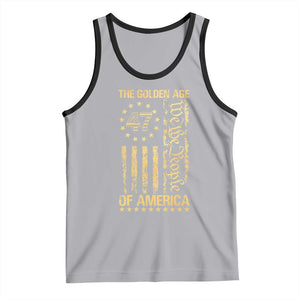 Trump 2025 The Golden Age Of America Tank Top 47TH President Golden American Flag TS11 Athletic Heather Black Print Your Wear