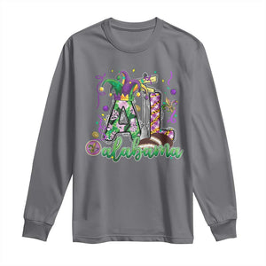 Funny Mardi Gras In Alabama AL Long Sleeve Shirt Moon Pie Jester Hat TS11 Charcoal Print Your Wear