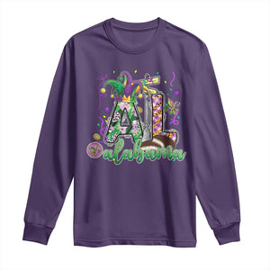 Funny Mardi Gras In Alabama AL Long Sleeve Shirt Moon Pie Jester Hat TS11 Purple Print Your Wear