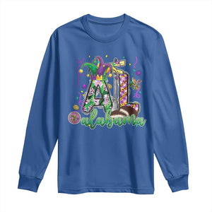 Funny Mardi Gras In Alabama AL Long Sleeve Shirt Moon Pie Jester Hat TS11 Royal Blue Print Your Wear