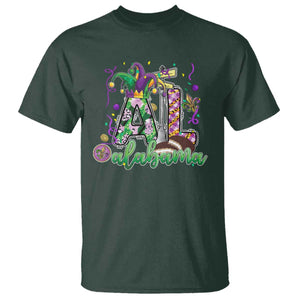 Funny Mardi Gras In Alabama T Shirt - Moon Pie Jester Hat AL Carnival Humor Tee TS11 Dark Forest Green Print Your Wear