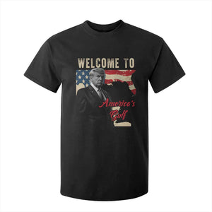 Funny Trump Welcome To America's Gulf T Shirt For Kid Vintage American Flag TS11 Black Print Your Wear