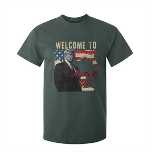 Funny Trump Welcome To America's Gulf T Shirt For Kid Vintage American Flag TS11 Dark Forest Green Print Your Wear