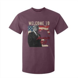 Funny Trump Welcome To America's Gulf T Shirt For Kid Vintage American Flag TS11 Maroon Print Your Wear