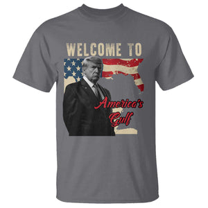 Funny Trump Welcome To America's Gulf T Shirt Vintage American Flag TS11 Charcoal Print Your Wear