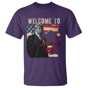 Funny Trump Welcome To America's Gulf T Shirt Vintage American Flag TS11 Purple Print Your Wear