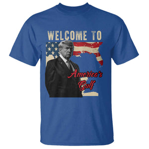 Funny Trump Welcome To America's Gulf T Shirt Vintage American Flag TS11 Royal Blue Print Your Wear