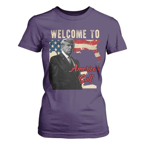 Funny Trump Welcome To America's Gulf T Shirt For Women Vintage American Flag TS11 Purple Print Your Wear