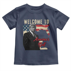 Funny Trump Welcome To America's Gulf Toddler T Shirt Vintage American Flag TS11 Navy Print Your Wear