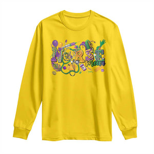 Funny Mardi Gras Nurse Krewe Healthcare Long Sleeve Shirt TS11 Daisy Print Your Wear