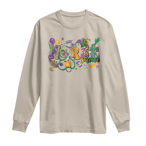 Funny Mardi Gras Nurse Krewe Healthcare Long Sleeve Shirt TS11 Sand Print Your Wear