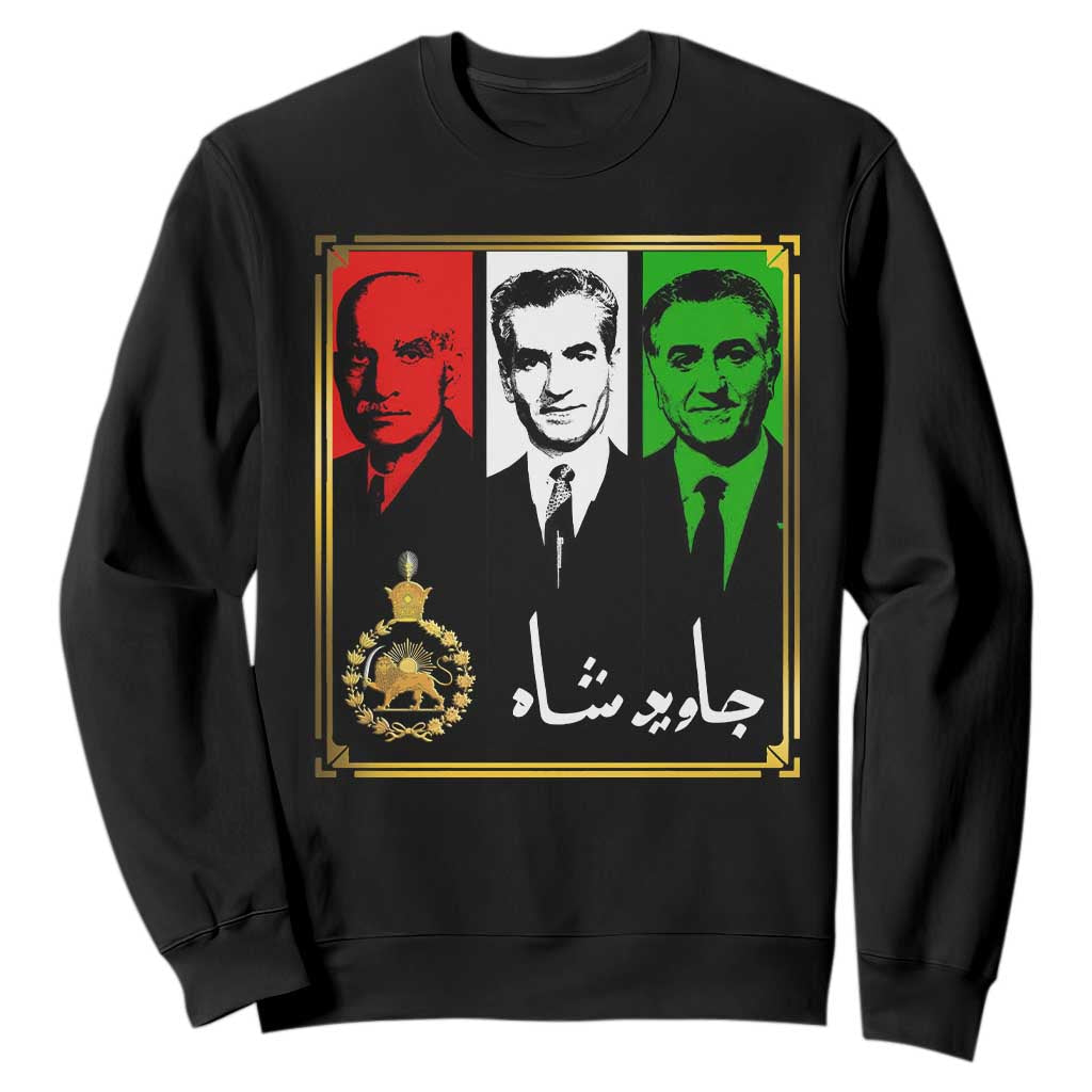 Pahlavi Kings of Iran Sweatshirt Javid Shah Long live the King TS11 Black Print Your Wear
