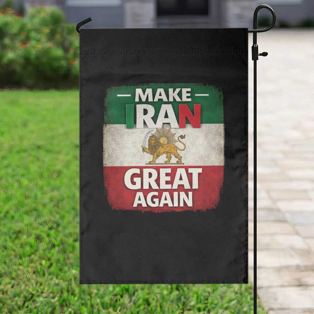Make Iran Great Again Garden Flag MIGA Vintage Persian Lion Flag TS11 Print Your Wear