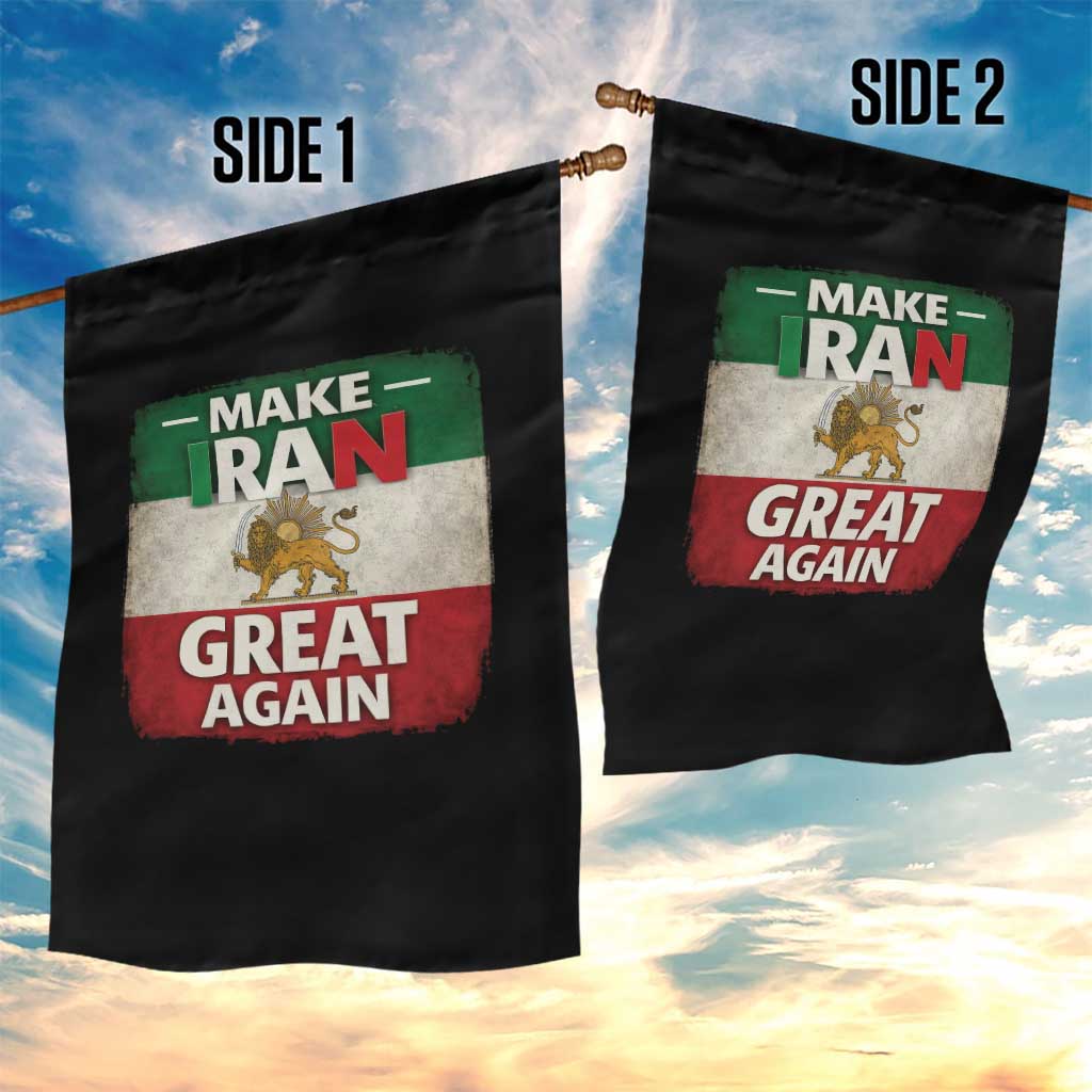 Make Iran Great Again Garden Flag MIGA Vintage Persian Lion Flag TS11 Print Your Wear