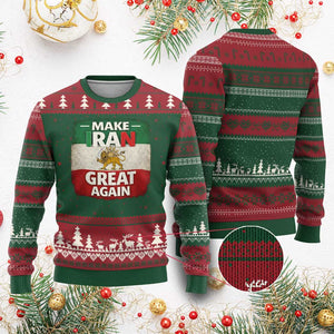 Make Iran Great Again Ugly Christmas Sweater MIGA Vintage Persian Lion Flag TS11 Red Green Print Your Wear
