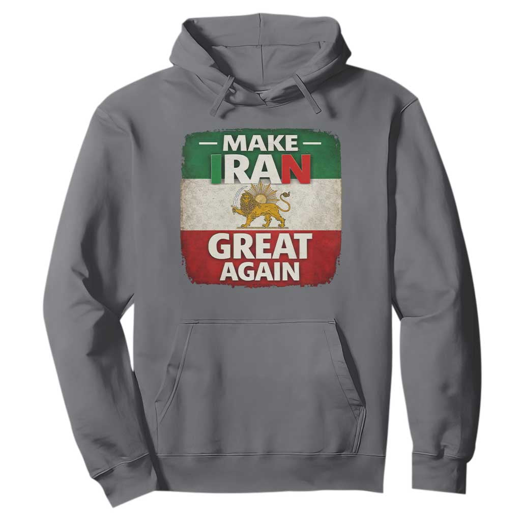 Make Iran Great Again Hoodie MIGA Vintage Persian Lion Flag TS11 Charcoal Print Your Wear