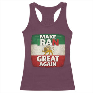 Make Iran Great Again Racerback Tank Top MIGA Vintage Persian Lion Flag TS11 Maroon Print Your Wear