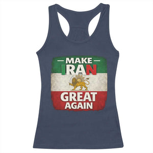 Make Iran Great Again Racerback Tank Top MIGA Vintage Persian Lion Flag TS11 Navy Print Your Wear