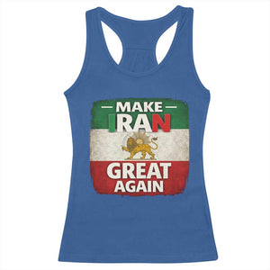 Make Iran Great Again Racerback Tank Top MIGA Vintage Persian Lion Flag TS11 Royal Blue Print Your Wear