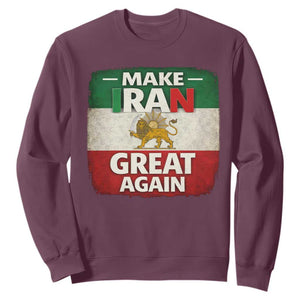 Make Iran Great Again Sweatshirt MIGA Vintage Persian Lion Flag TS11 Maroon Print Your Wear