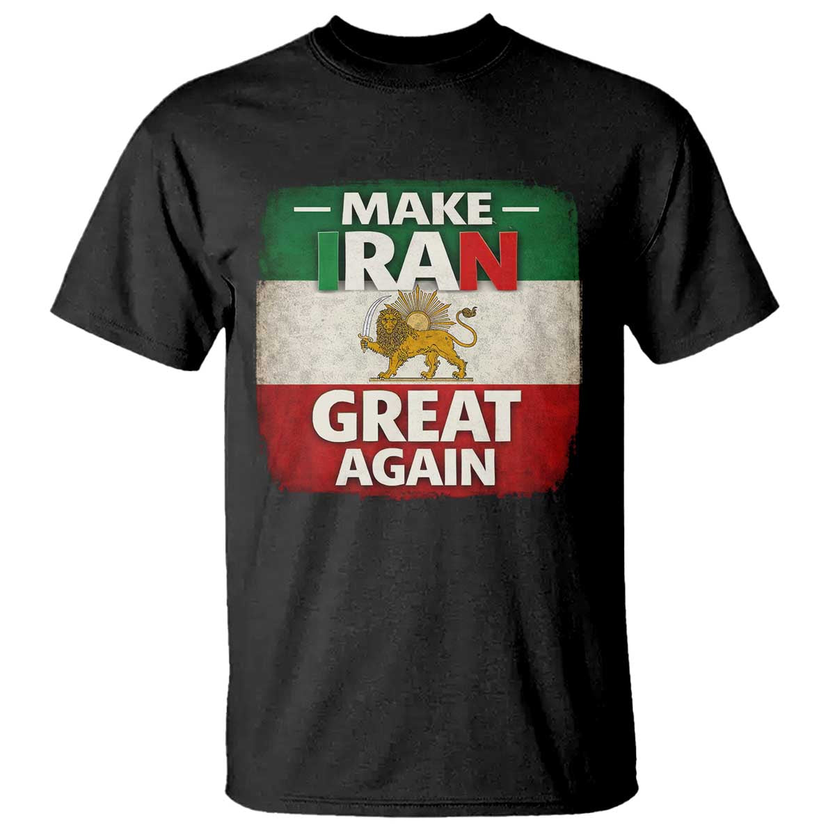 Make Iran Great Again T Shirt MIGA Vintage Persian Lion Flag TS11 Black Print Your Wear